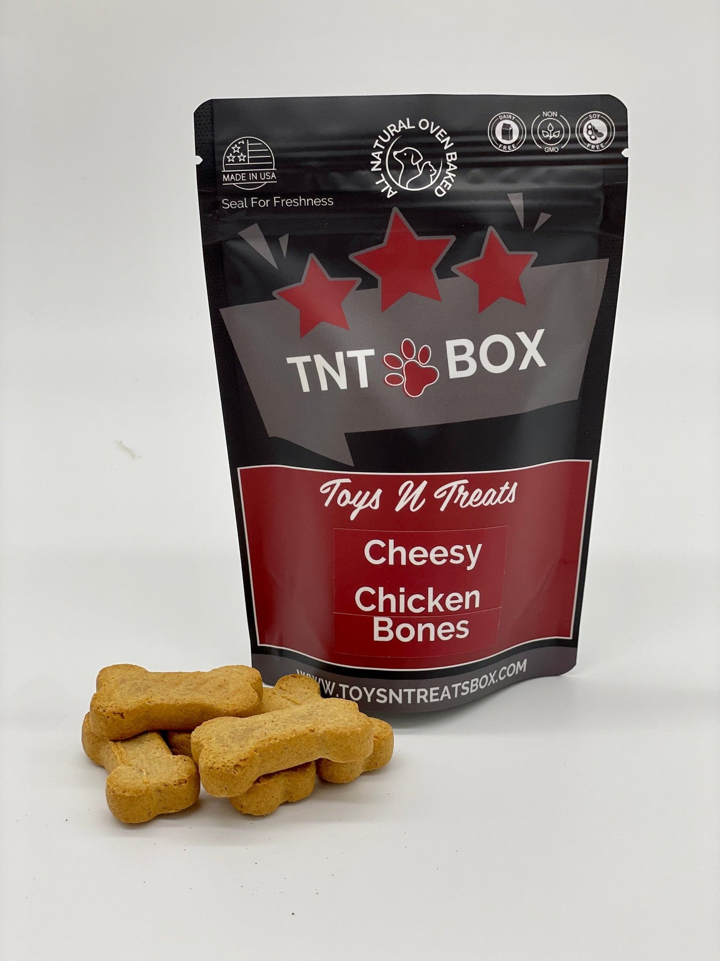 Cheesy Chicken Bones Dog Treats - All Natural Oven Baked